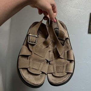 Candie's Tan Woven Leather Sandals
